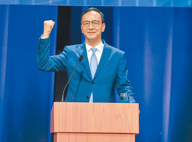 候選人朱立倫著墨選戰整合與領導力，團結國民黨。（粘耿豪攝）