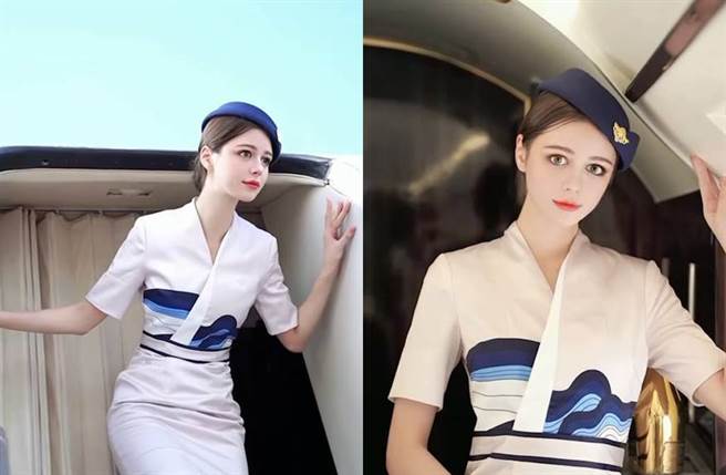 混血空姐举手投足都电力十足。(图／翻摄自Matt的IG)