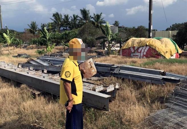 台南市新化警分局破获蔡姓男子涉嫌行窃钢材案。（读者提供／洪荣志台南传真）