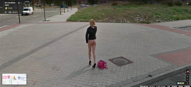 Google街景功能发现翘臀辣妹，网友们纷纷表示「这个屁股我给100分」。（图／翻摄自Google地图）