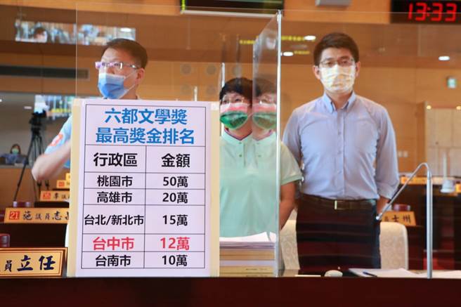 市议员王立任(左一)等指出，市政府应该主动透过重演的活动、文学、及影视来发掘这些歷史以及发展台中的城市行销及经济。(陈世宗摄)