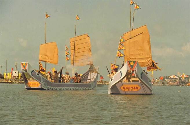 台南市鹿耳门天后宫，曾经在文化季的活动中，演出郑成功率军登陆鹿耳门故事。（洪荣志摄）