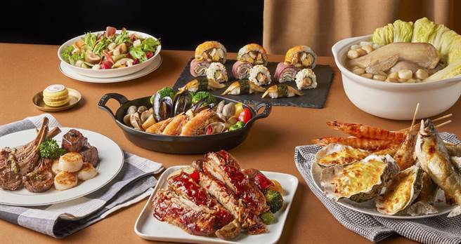 抓紧外带外送商机，飨宾旗下3大Buffet品牌首度推出外带或外送的中秋节套餐；图为「飨飨」中秋节套餐。（飨宾餐旅提供）