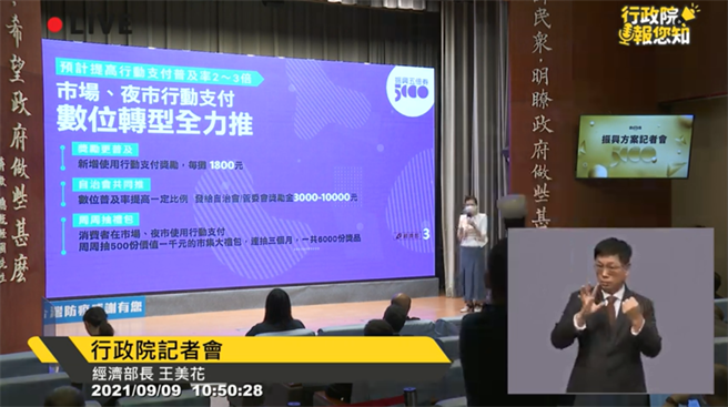 经济部说明方案。（图／行政院直播画面）