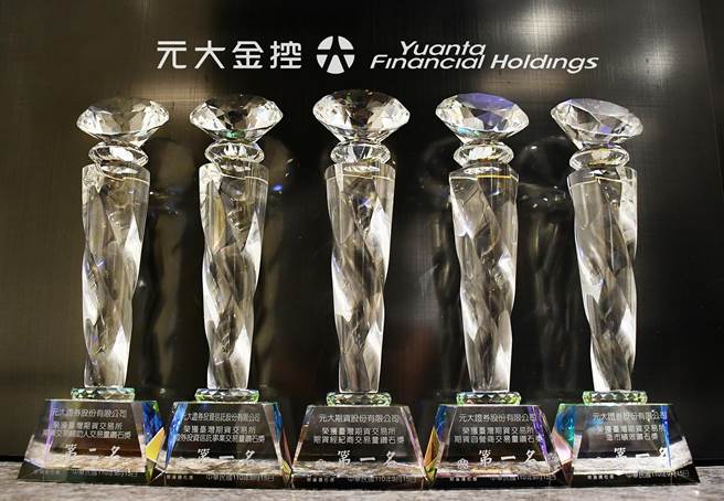 元大获五项期交所钻石奖。（元大提供）