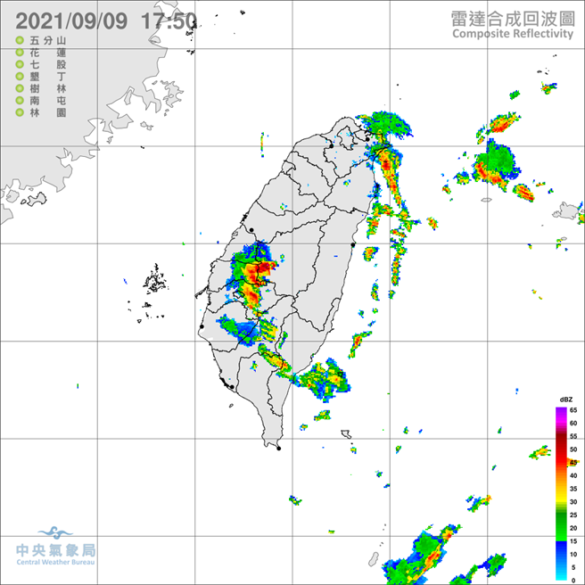 午后对流云系发展旺盛，易有短延时强降雨，南投、云林及嘉义山区有局部大雨发生的机率。(气象局提供)