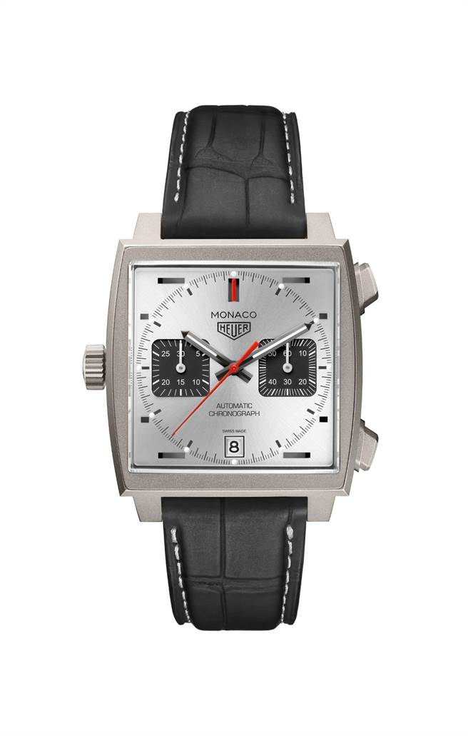 泰格豪雅Monaco Titan鈦金屬限量特別版計時腕表，25萬9100元。（TAG Heuer提供）