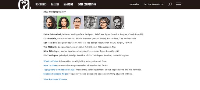 台灣設計師李根在與來自各國的5位設計師共同擔任2022 CA競賽評審。（摘自CA官網）