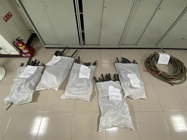 謝嫌涉嫌另在竹南地區行竊得來的電纜贓物。（讀者提供／謝明俊苗栗傳真）