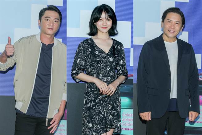 藍葦華、李玲葦和許傑輝今晚出席金穗影展開幕式。（粘耿豪攝）