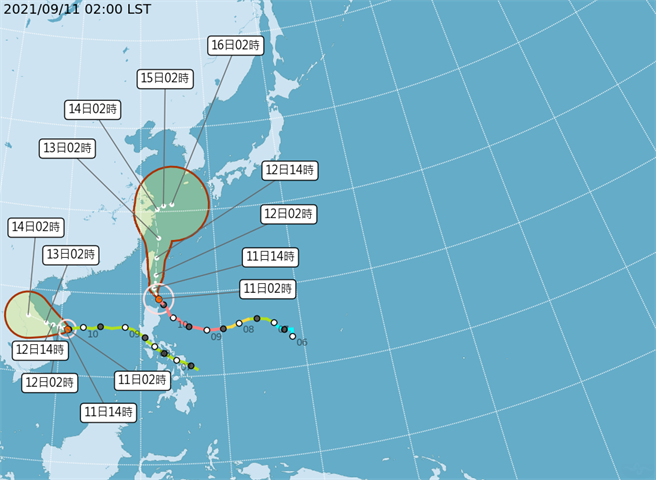 强颱「璨树」来势汹汹。（图取自气象局网页）
