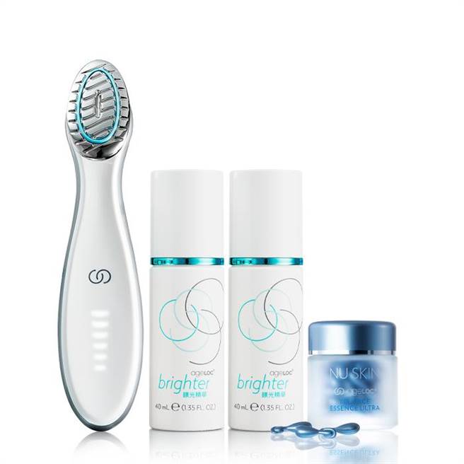 Nu Skin的ageLOC Brighter 人氣鎂光250分套裝，1萬1500元。（Nu Skin提供）