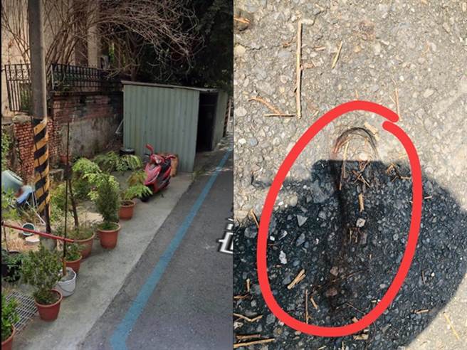 女子將車停在該土地上，遭阿婆出面制止、要求她開走車，2人爭吵之下互拿手機拍攝，阿婆竟暴怒扯她的頭髮，導致她的頭髮一整搓遭扯下。（翻攝自臉書「爆料公社」）