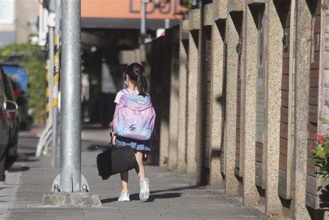北市副市長黃珊珊今表示，文山區某國中跟私立幼兒園，以及中正、中山、南港3所國小、4所幼兒園，若明天採檢結果皆為陰性，將取消隔離，於周一復課。圖為學童上學畫面。（資料照）