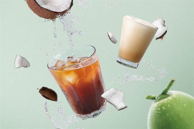 路易莎咖啡推出「生椰美式」、「生椰拿铁」两款南洋风十足的新咖啡，特价55元起。（路易莎提供）