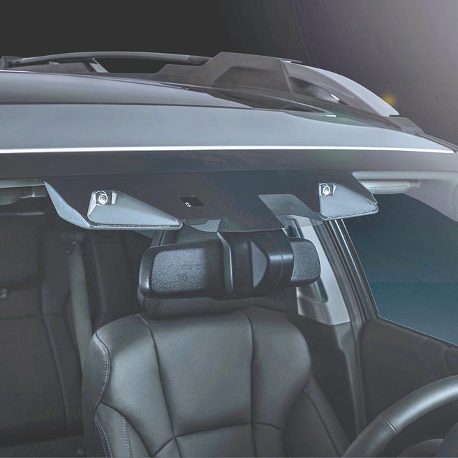 新型挡风玻璃与立体摄影镜头系统，水平、垂直侦测角度分别放宽28度、10度，达到63度、19度，侦测距离也自110m增长为130m。（台湾意美汽车提供）