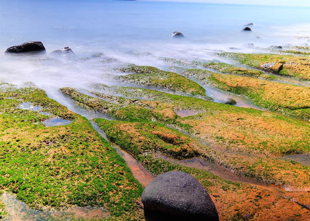 小金門離島的綠石槽美景之一。（烈嶼鄉公所提供）