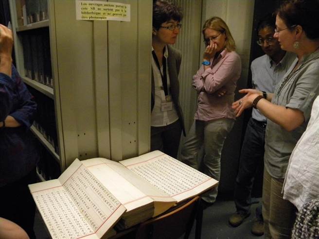 法蘭西學院展示珍貴中文古籍典藏。(國圖提供／李侑珊台北傳真)