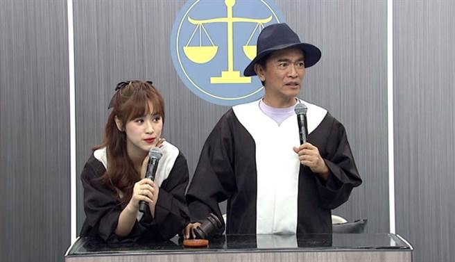 吴宗宪（右）、Sandy主持《小明星大跟班》。（中天综合台提供）