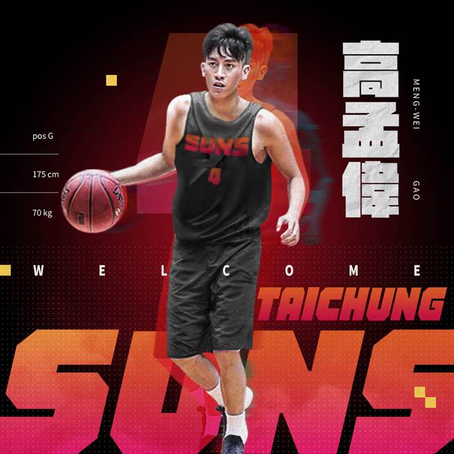 畢業於台中科大的高孟偉，加盟T1台中太陽隊，勇於追求夢想。(台中太陽提供)