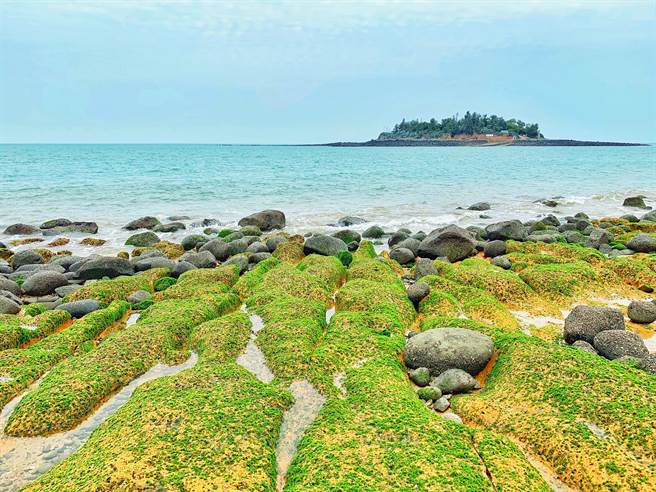 小金门离岛的绿石槽美景之二。（烈屿乡公所提供）