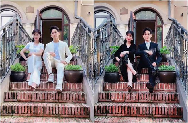 赵雅芝和儿子一起拍短片，母子两极为神似。（图／翻摄自赵雅芝抖音）