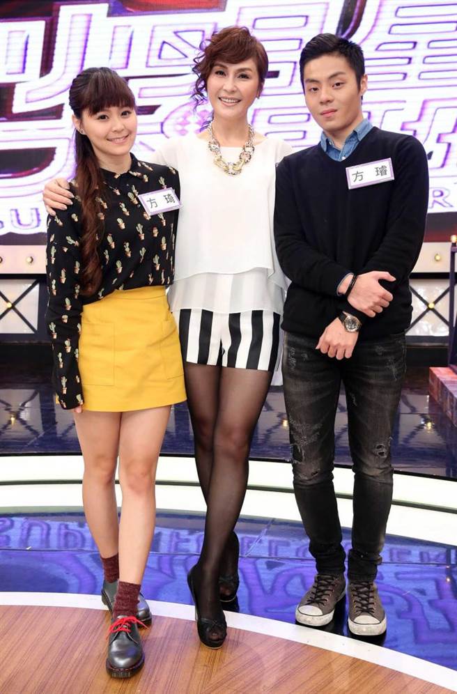 梁佑南常帶著龍鳳胎兒子女兒方璿、方琦上通告，是節目中相當受歡迎的組合。（圖／翻攝自網路）。