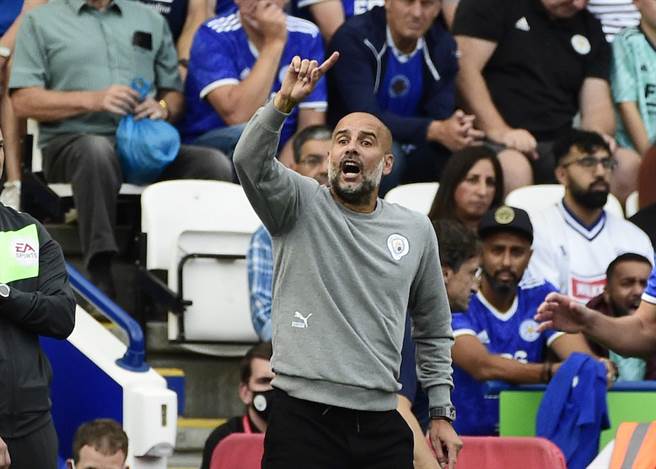 瓜迪欧拉 本赛季一改在联赛上轮换上阵的习惯，效果显着。（图片来源︰达志影像）