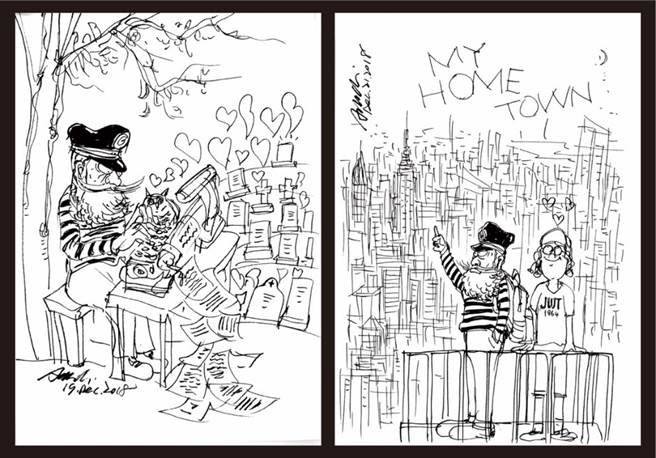 老船長智威湯遜先生插畫。(圖/紀淵字老師提供)