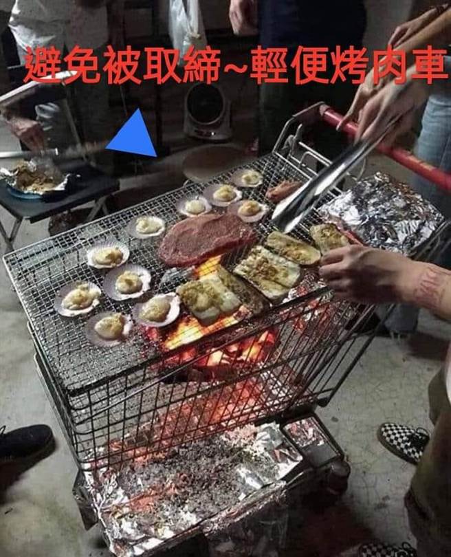 有民眾搞笑贴出新型移动式「烤肉车」照片，画面曝光网友全笑翻。（图／翻摄自脸书《爆废公社》）