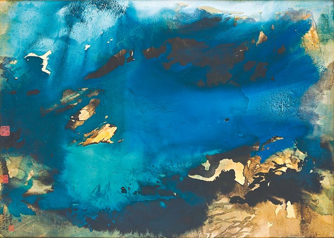 张大千〈春云晓霭〉为其泼墨技法大盛之年所作。（香港苏富比提供）