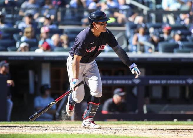 张育成连续两战棒打洋基，还演出生涯首次猛打赏。（路透）