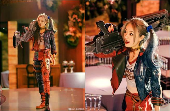 孫儷解放蠻腰，小腹平坦、身材沒有一絲贅肉。（圖／取材自小儷同事說微博）