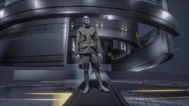 oqLiq打造虚拟立体迷宫般的场景，以全3D虚拟秀完成时装展演。（oqLiq提供）