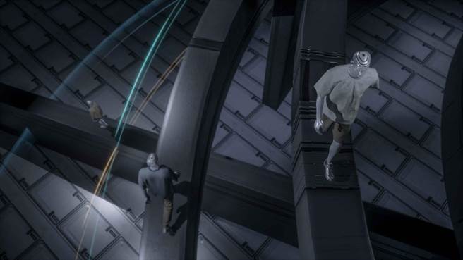 oqLiq打造虚拟立体迷宫般的场景，以全3D虚拟秀完成时装展演。（oqLiq提供）