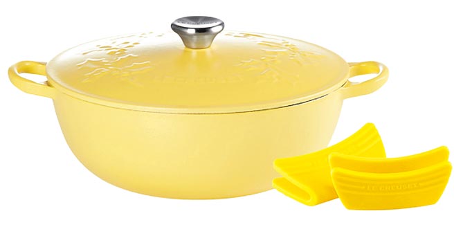 台茂购物中心的LE CREUSET妈咪锅、防烫握把，原价1万6080元，限量桃园独家特价7680元。（台茂购物中心提供）