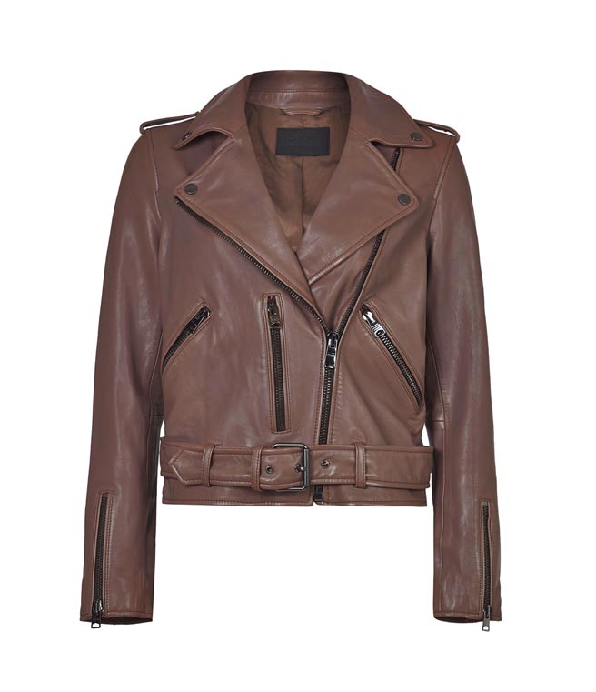 AllSaints骑士皮衣，1万8000元。（AllSaints提供）