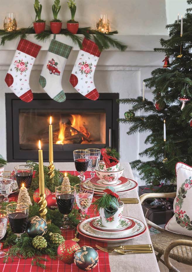 GREENGATE为耶诞节打造的花果派对Charline系列。（GREENGATE提供）