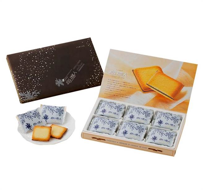 新光三越台北南西店日本展人气推荐，白色恋人-黑巧克力，18枚，原价849元、特价699元。（新光三越提供）