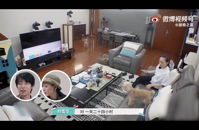 刘雪华被发现从早到晚都开着电视，连睡觉都不关。(翻摄自屋檐之夏微博)
