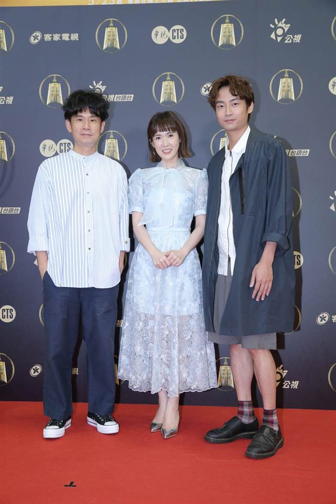 導演杜政哲（左起）與孫可芳、大鶴以《若是一個人》入圍多個獎項。（羅永銘攝）