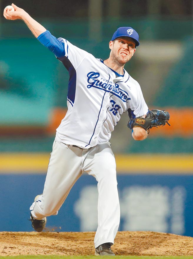 富邦先發投手羅力主投7局無失分奪勝，並獲得單場MVP。（季志翔攝）