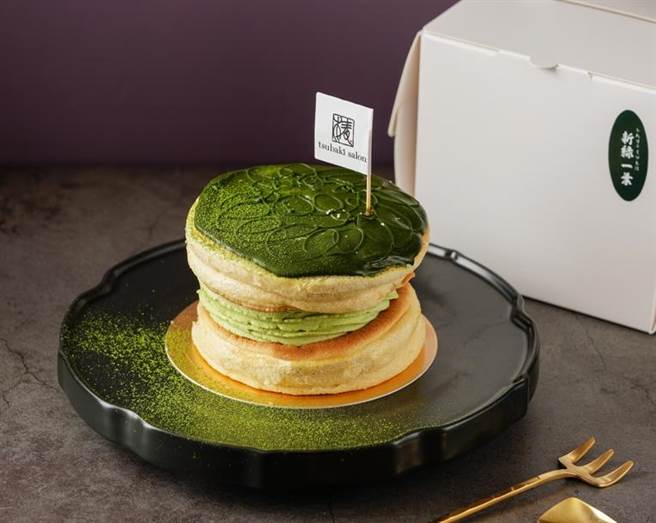 city’super復興店「椿Tsubaki Salon」人氣新品，4吋抹茶厚鬆餅蛋糕，原價580元，9月30日前優惠價522元。（city’super提供）