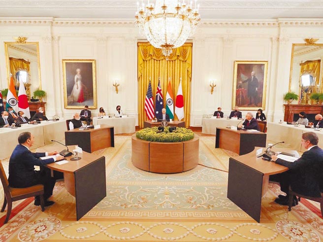 四方安全對話（Quad）領導人面對面高峰會，會後發表「我們的共同未來將在印度-太平洋書寫」聯合聲明，台灣問題有提及，但未列入聲明。（摘自日本首相官邸臉書）