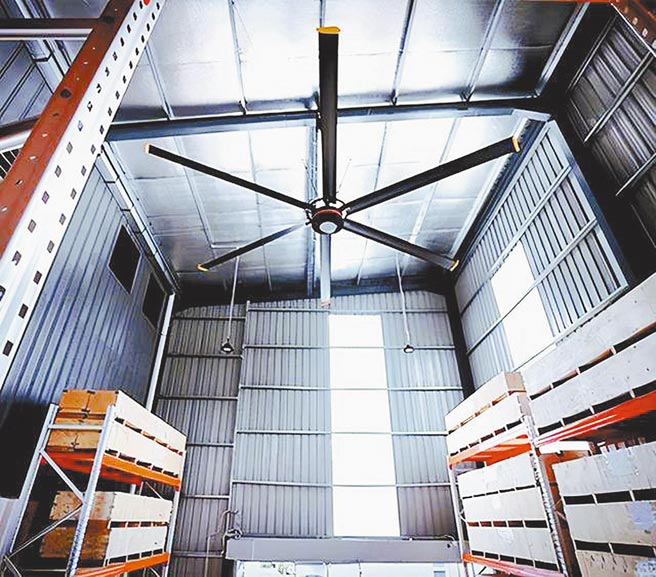 科萊斯大風扇應用在工業廠房中使用。圖／業者提供