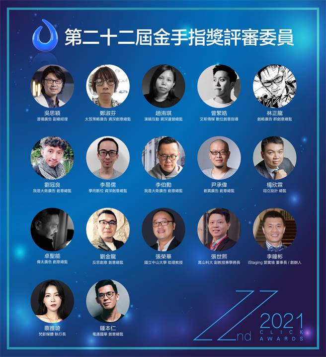 2021 第22屆金手指奬第一階段台灣評審團名單