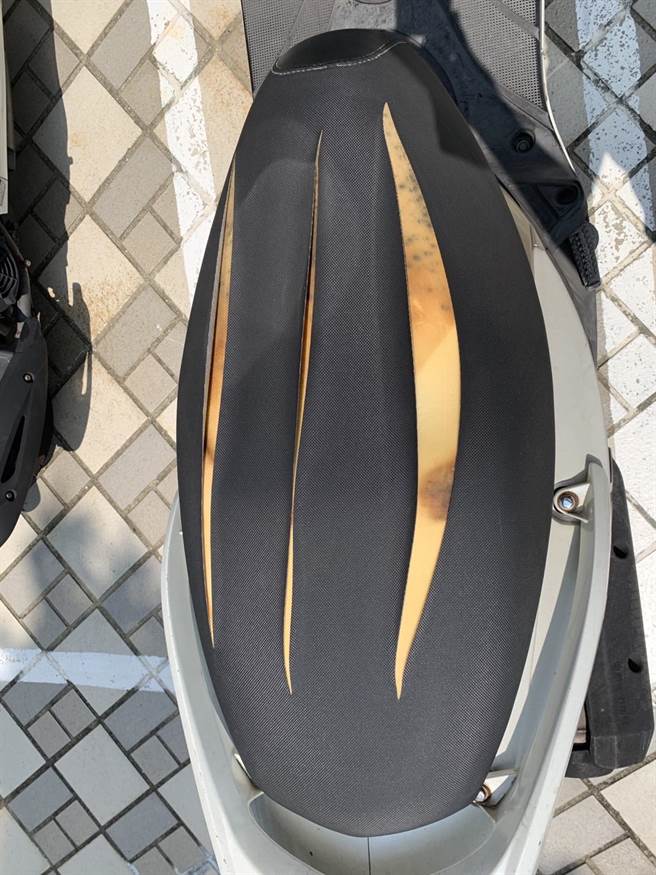 高姓男子10年來到處割人機車座墊。（警方提供）