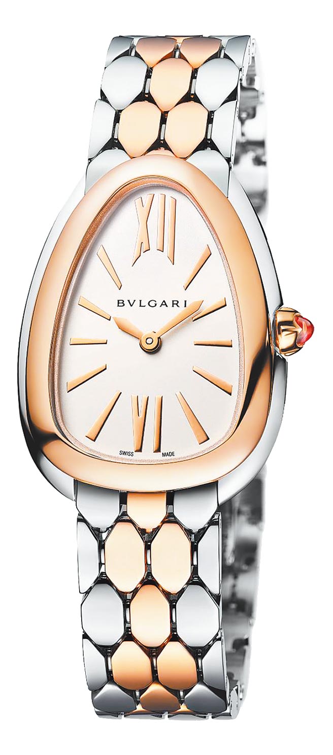 寶格麗SERPENTI SEDUTTORI精鋼與玫瑰金腕表，25萬1600元。（BVLGARI提供）