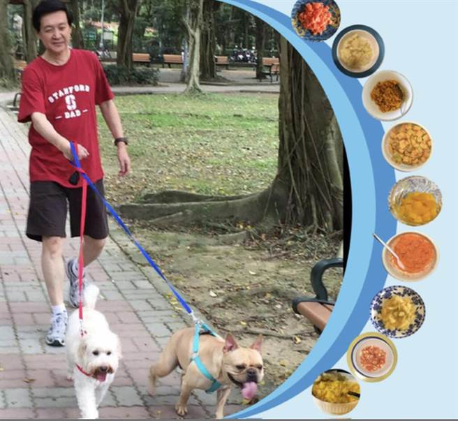 立委费鸿泰与太太王怡心合着狗狗鲜食DIY食谱，免费上架分享。（立委费鸿泰提供）