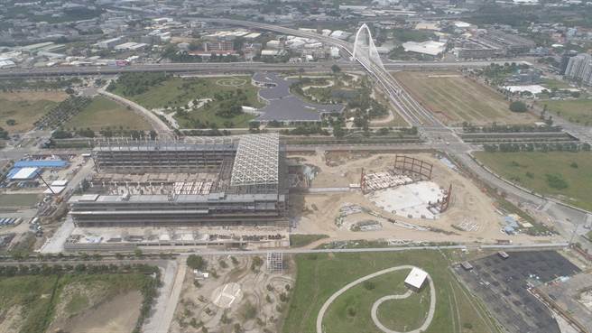 臺中国际会展中心施工现况图。(图／台中市政府提供)